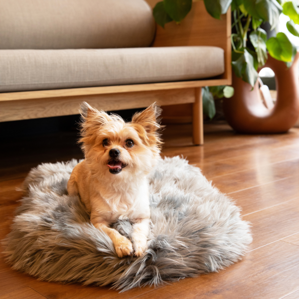 PupRug by Paw.com? Faux Fur Orthopedic Dog Bed - Curve Charcoal Grey - Image 13