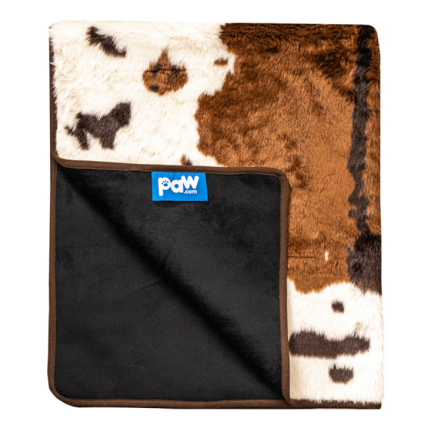 PupProtector? Waterproof Throw Blanket - Brown Faux Cowhide - Image 3