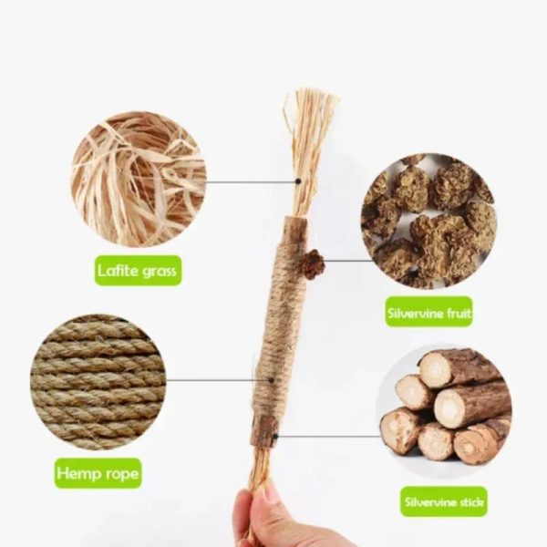 Cat Toys Cleaning Teeth Silvervine Chew Stick Pet Snacks Sticks Natural Stuff with Catnip for Kitten Catnip Teasing Chew Toys - Image 3