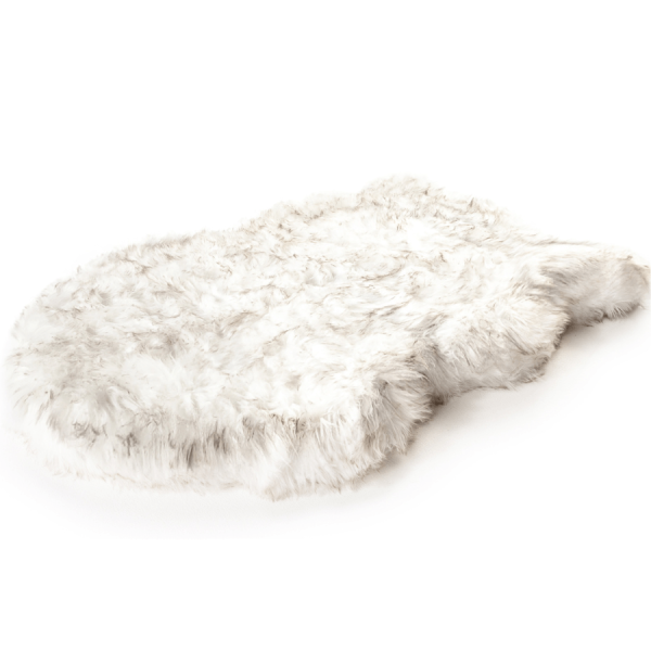PupRug by Paw.com? Faux Fur Orthopedic Dog Bed - Curve White with Brown Accents - Image 6