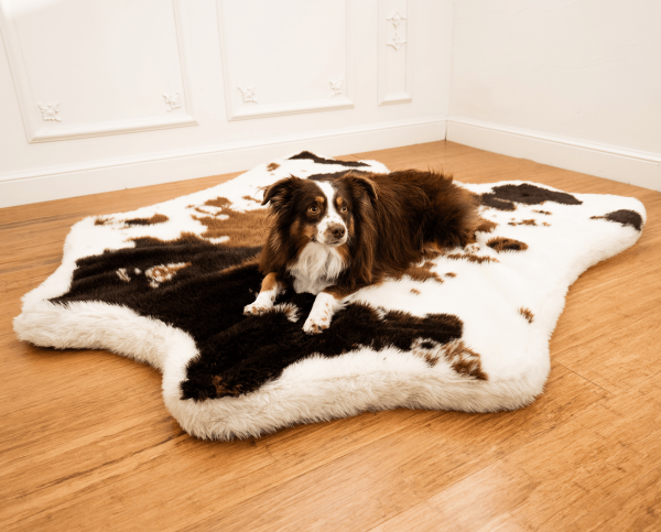 PupRug? Animal Print Memory Foam Dog Bed - Brown Faux Cowhide - Image 12