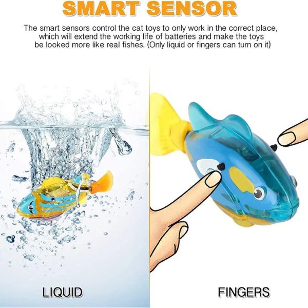 Cat Interactive Electric Fish Toy. Swimming Robot Fish Toy Led Light for Cat and Dog - Image 4