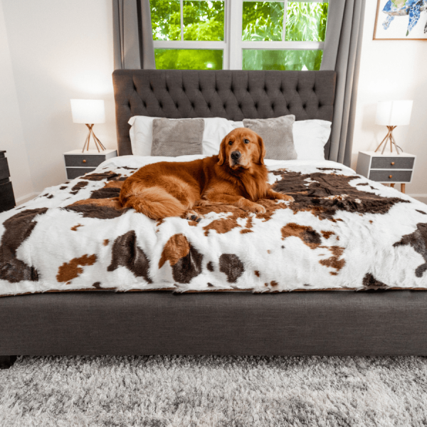 PupProtector? Waterproof Throw Blanket - Brown Faux Cowhide - Image 6