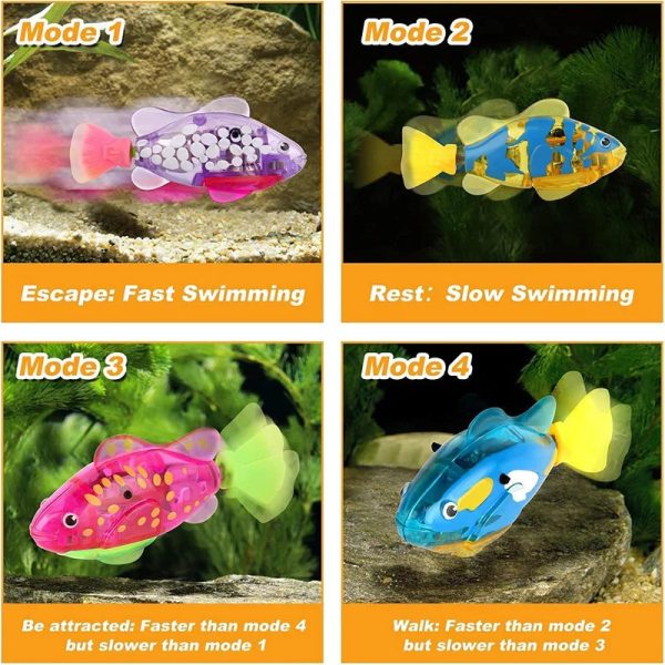 Cat Interactive Electric Fish Toy. Swimming Robot Fish Toy Led Light for Cat and Dog - Image 5