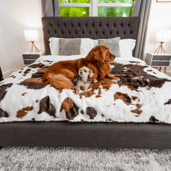 PupProtector? Waterproof Throw Blanket - Brown Faux Cowhide - Image 9