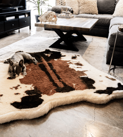 PupRug? Animal Print Memory Foam Dog Bed - Brown Faux Cowhide