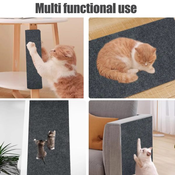 Cat Scratching Mat Cat Carpet with Self-Adhesive Trimmable Cat Scratching Post Carpet, Cat Scratch Furniture Protector - Image 6