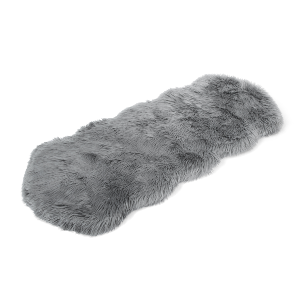 PupRug? Runner Faux Fur Memory Foam Dog Bed - Charcoal Grey - Image 6