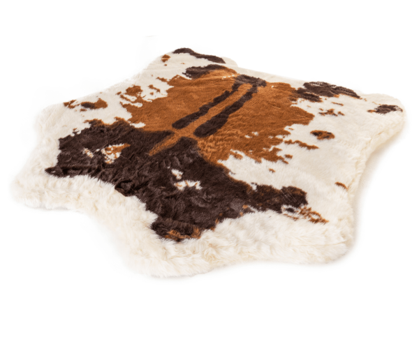 PupRug? Animal Print Memory Foam Dog Bed - Brown Faux Cowhide - Image 6