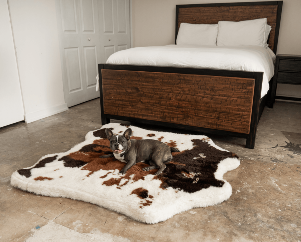 PupRug? Animal Print Memory Foam Dog Bed - Brown Faux Cowhide - Image 13