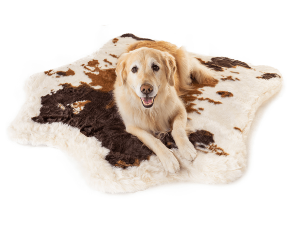 PupRug? Animal Print Memory Foam Dog Bed - Brown Faux Cowhide - Image 5